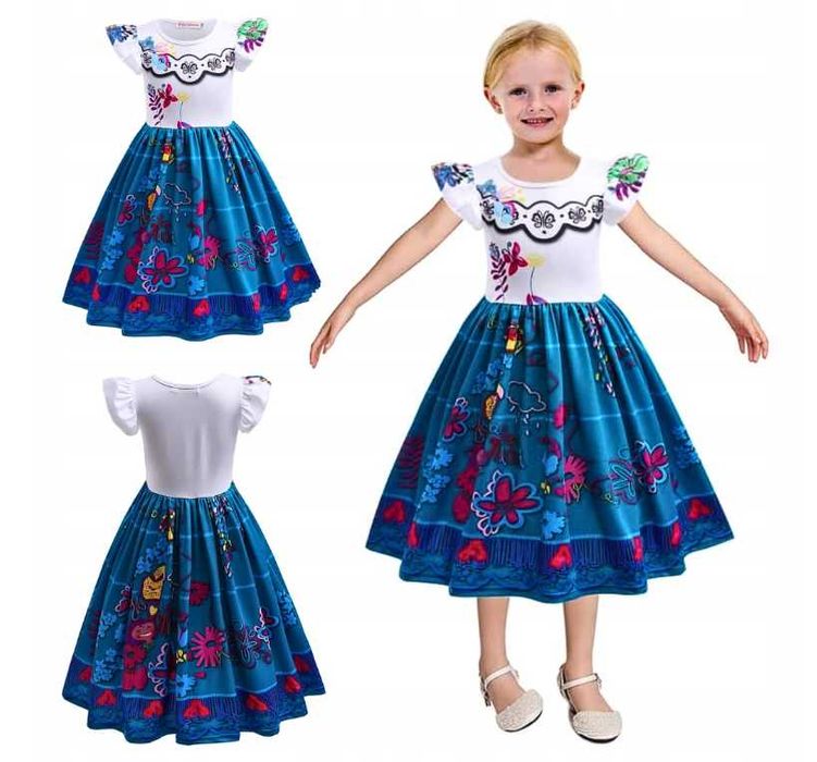 KOSTIUM KSIĘŻNICZKI SUKIENKA Dla dzieci Strój Halloween Karnawał 9 Lat