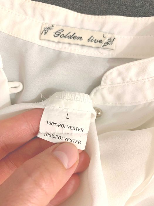 biała lejąca koszula S M elegancka do pracy biura luźna oversize basic