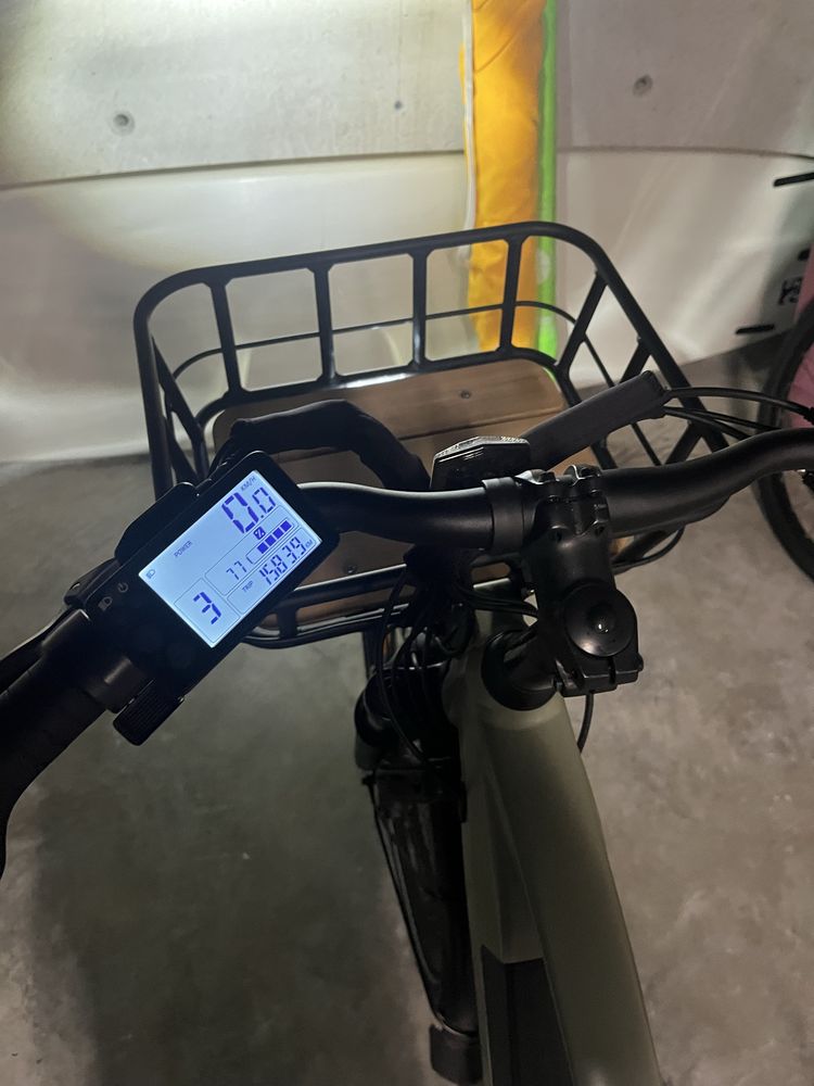 Bicicleta eletrica e500 b-twin com bagageira