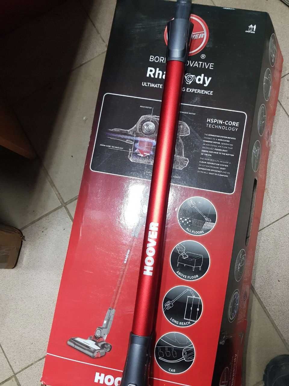 Rura odkurzacz pionowy Hoover Rhapsody RE22SE 011 srebrny/szary