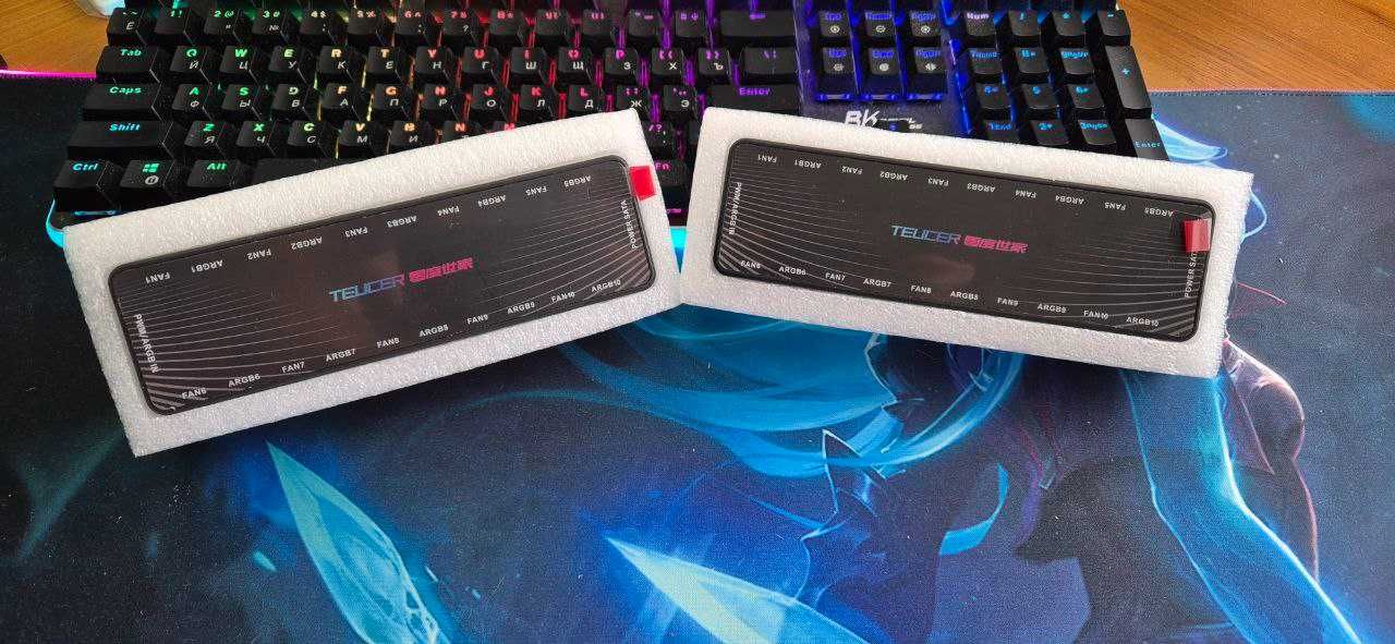 ARGB контроллер, ARGB Controller, 2 in 1 Fan HUB Adapter, Фан хаб