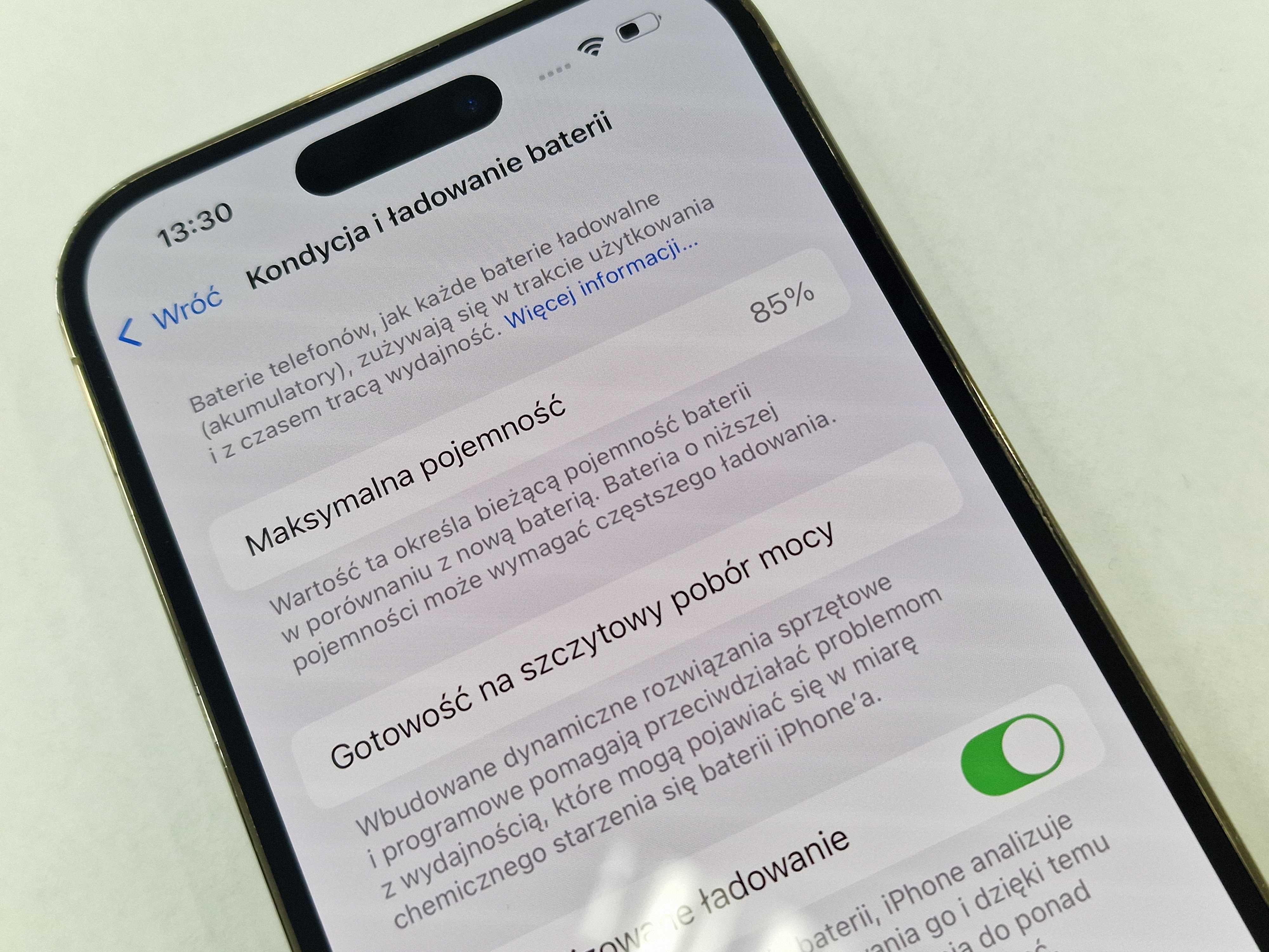 Iphone 14 PRO 128GB/ Gold/ Złoty/ BAT 85%/ Grade A- + ładowarka