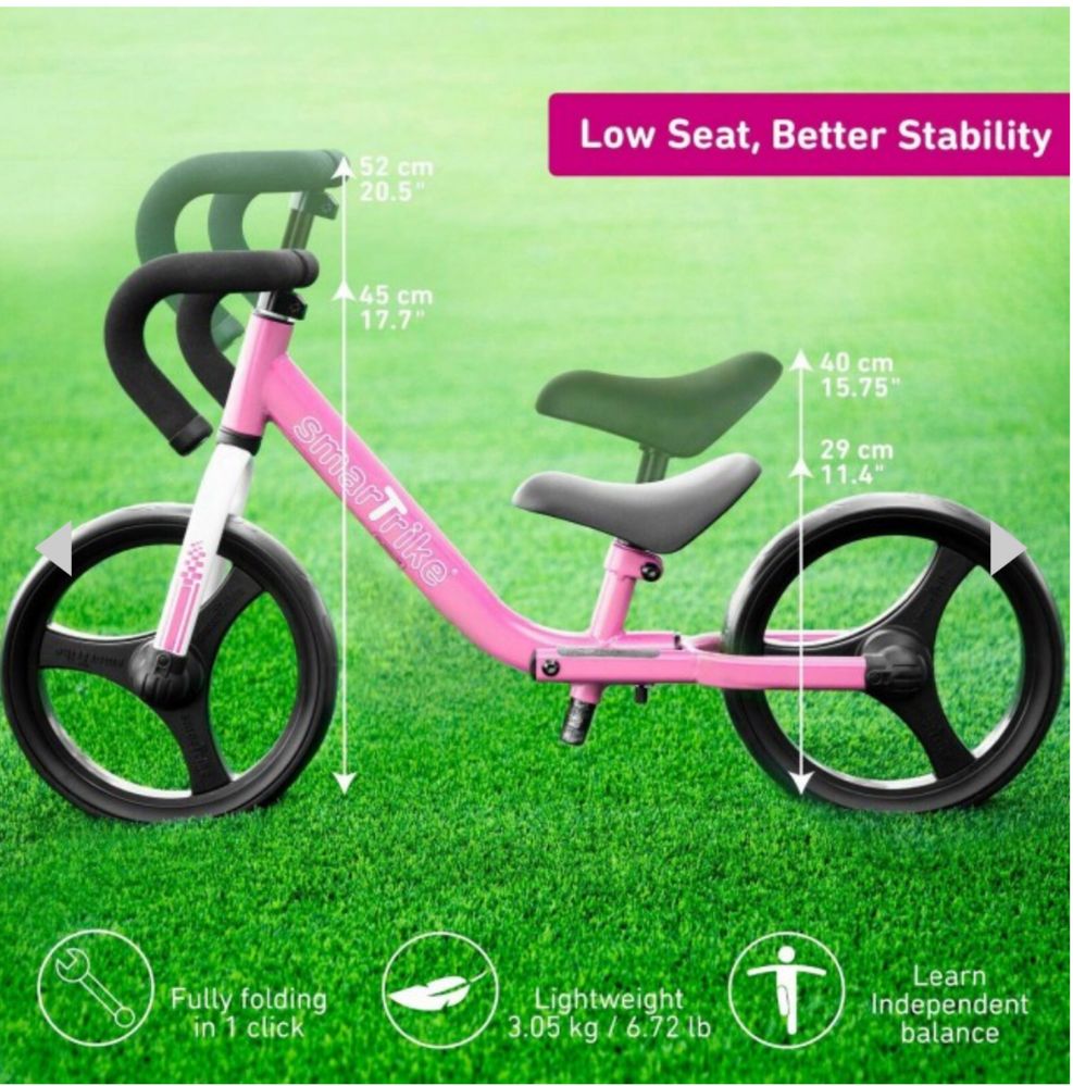 Складаний біговел Smart Trike Balance Bike Рожевий