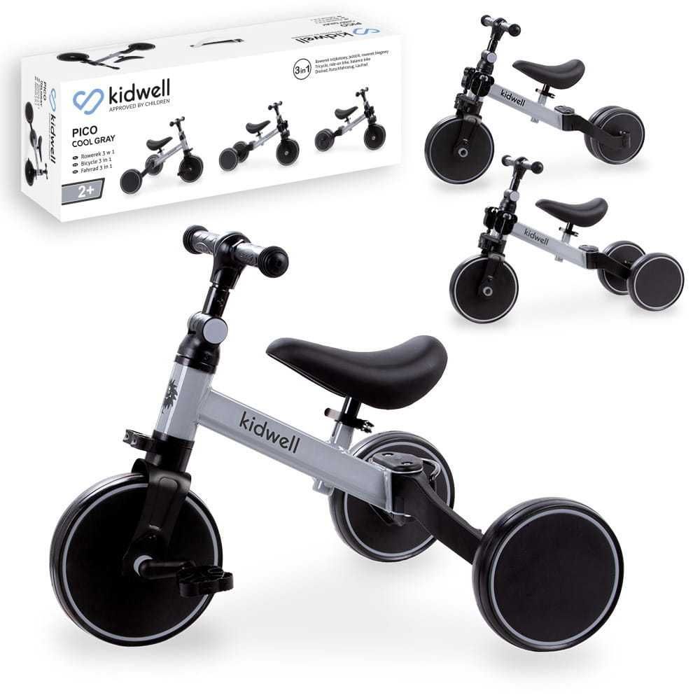 Rowerek biegowy 3w1 PICO COOL GRAY dla dwulatka rower dla dzieci 6530