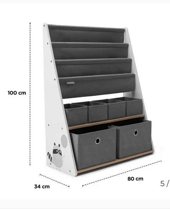 Regał na książki  zabawki Kinderkraft Racoon