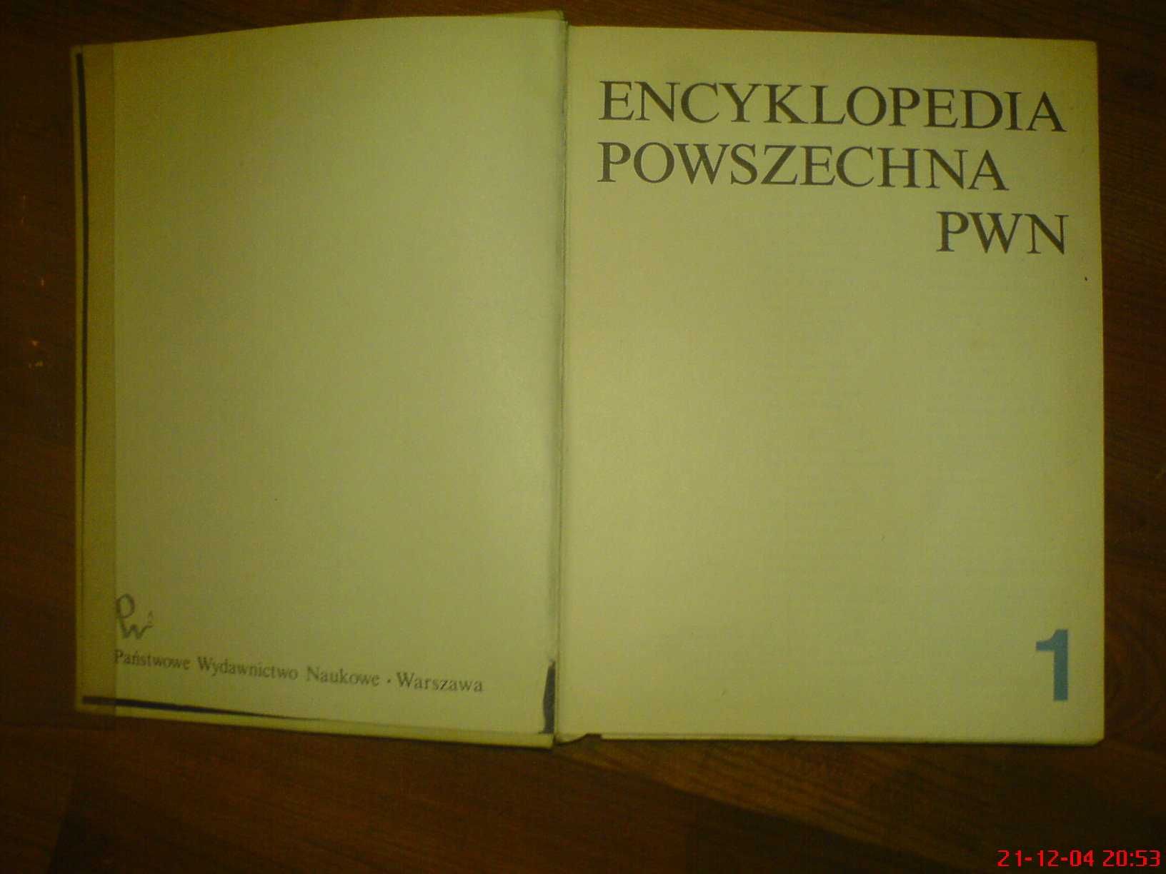 Encyklopedia Powszechna PWN, 4 tomy + uzupełnienie, do roku 1978,
