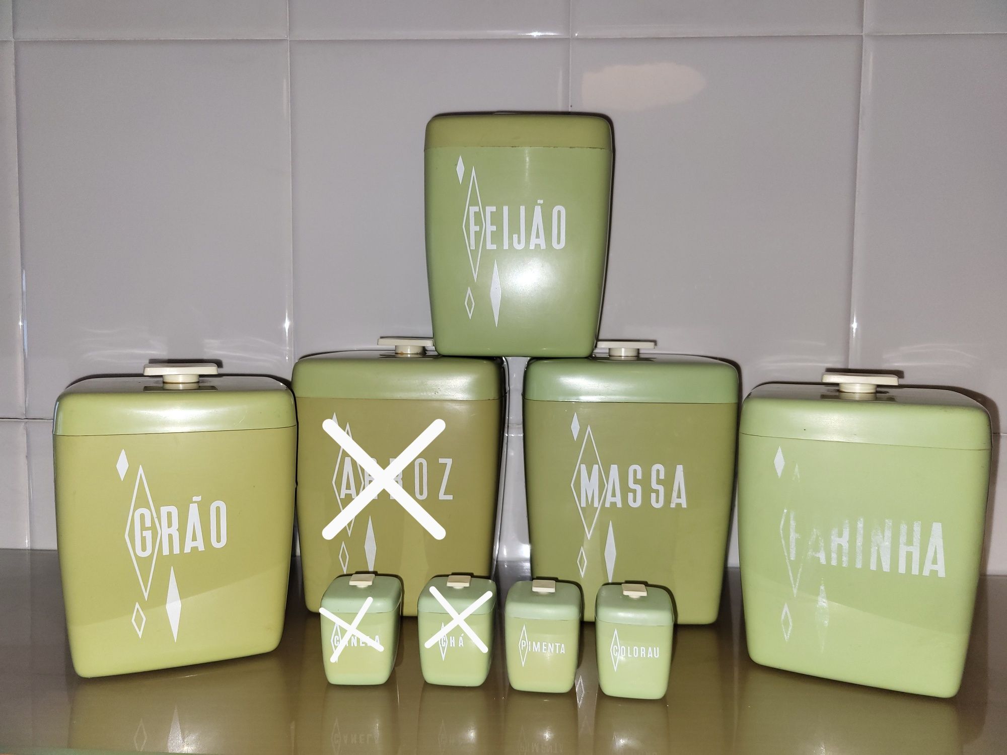 6 Caixas de cozinha vintage Edmar