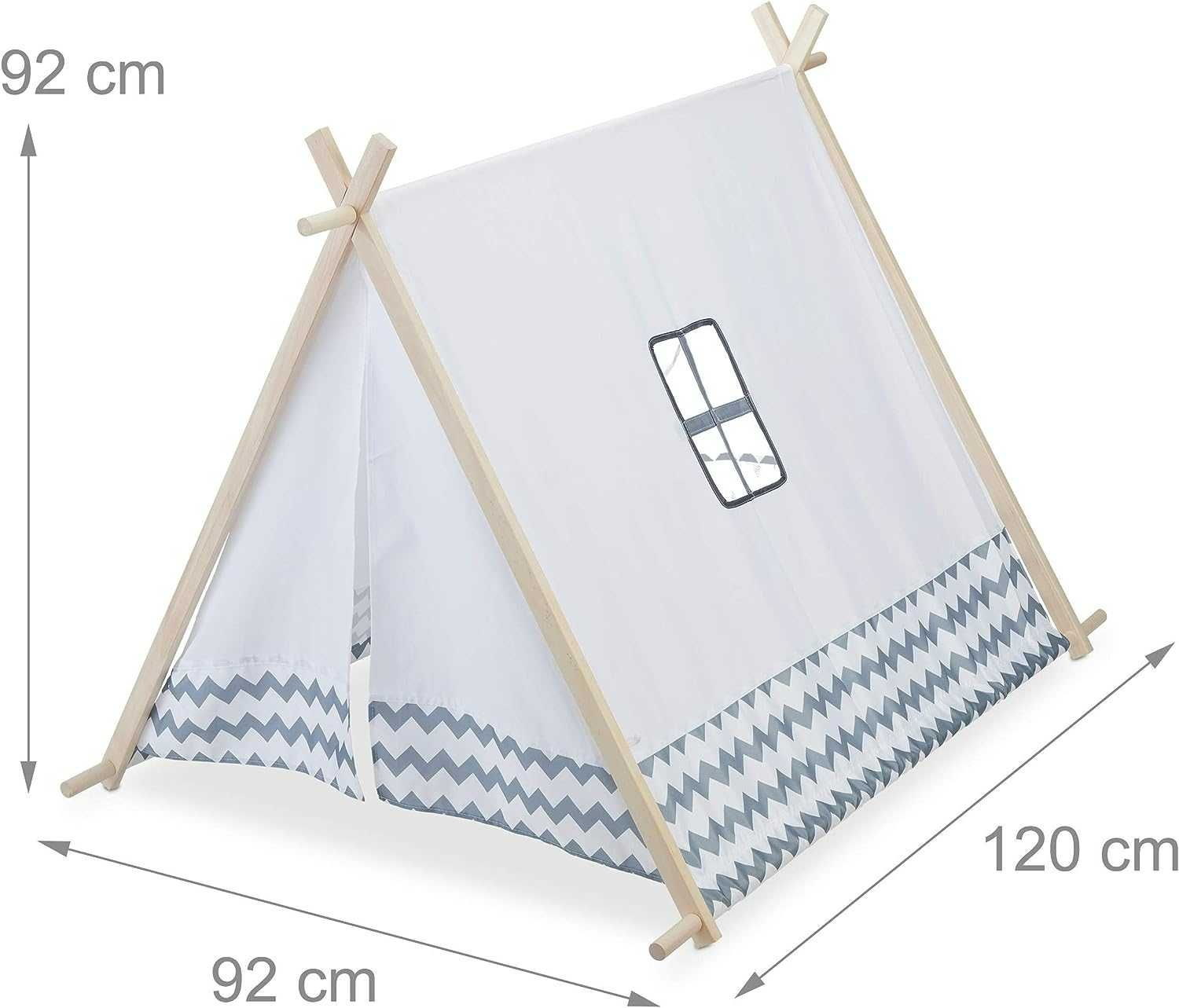 R283 -45% namiot dla dzieci dziecięcy tipi z oknami 92x92x120 cm