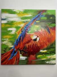 Obraz „Papuga” rozmiar 100cm x 100cm