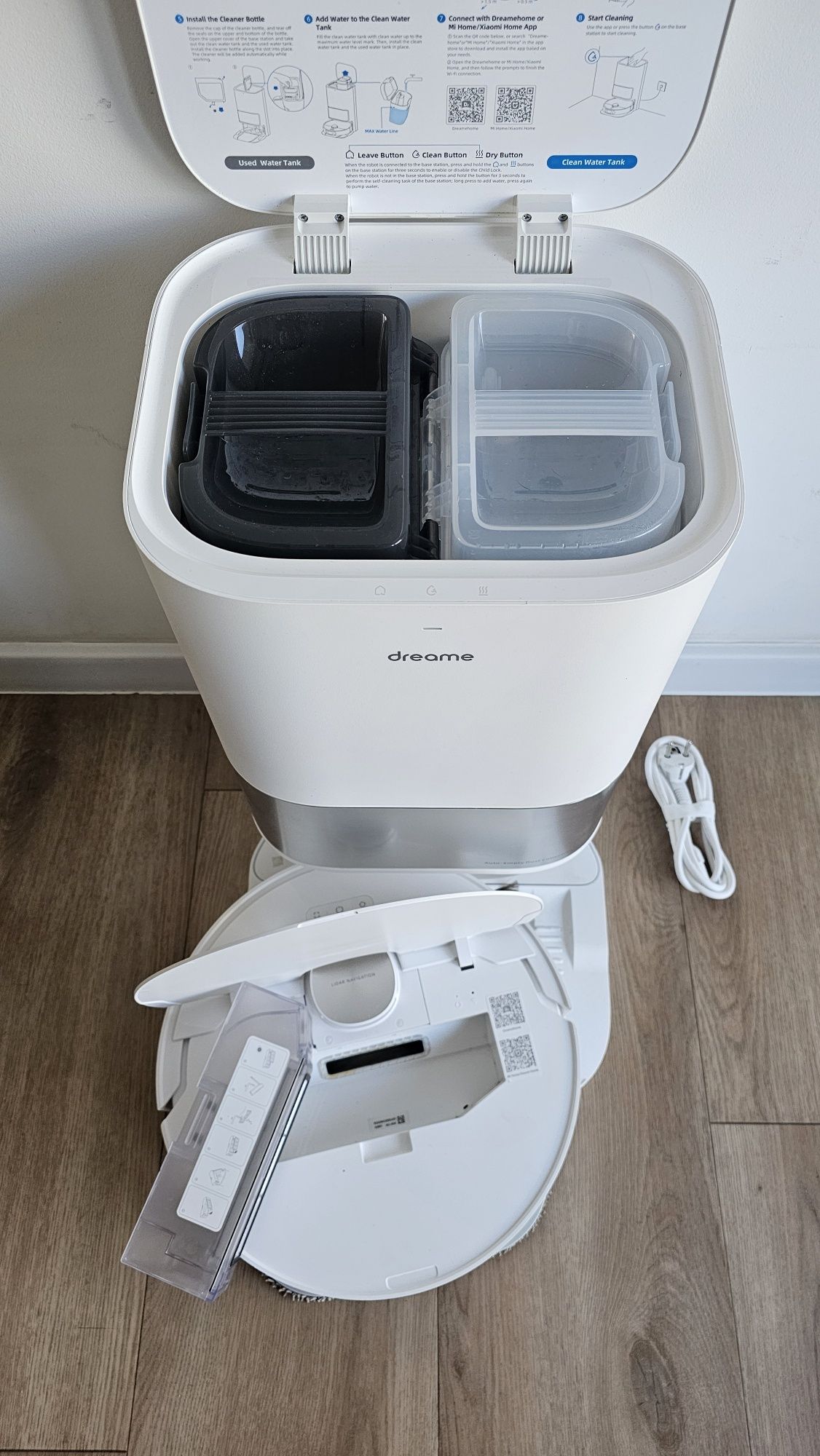 Robot sprzątający Dreame L10S Ultra biały mocowanie stacja czyszcząca