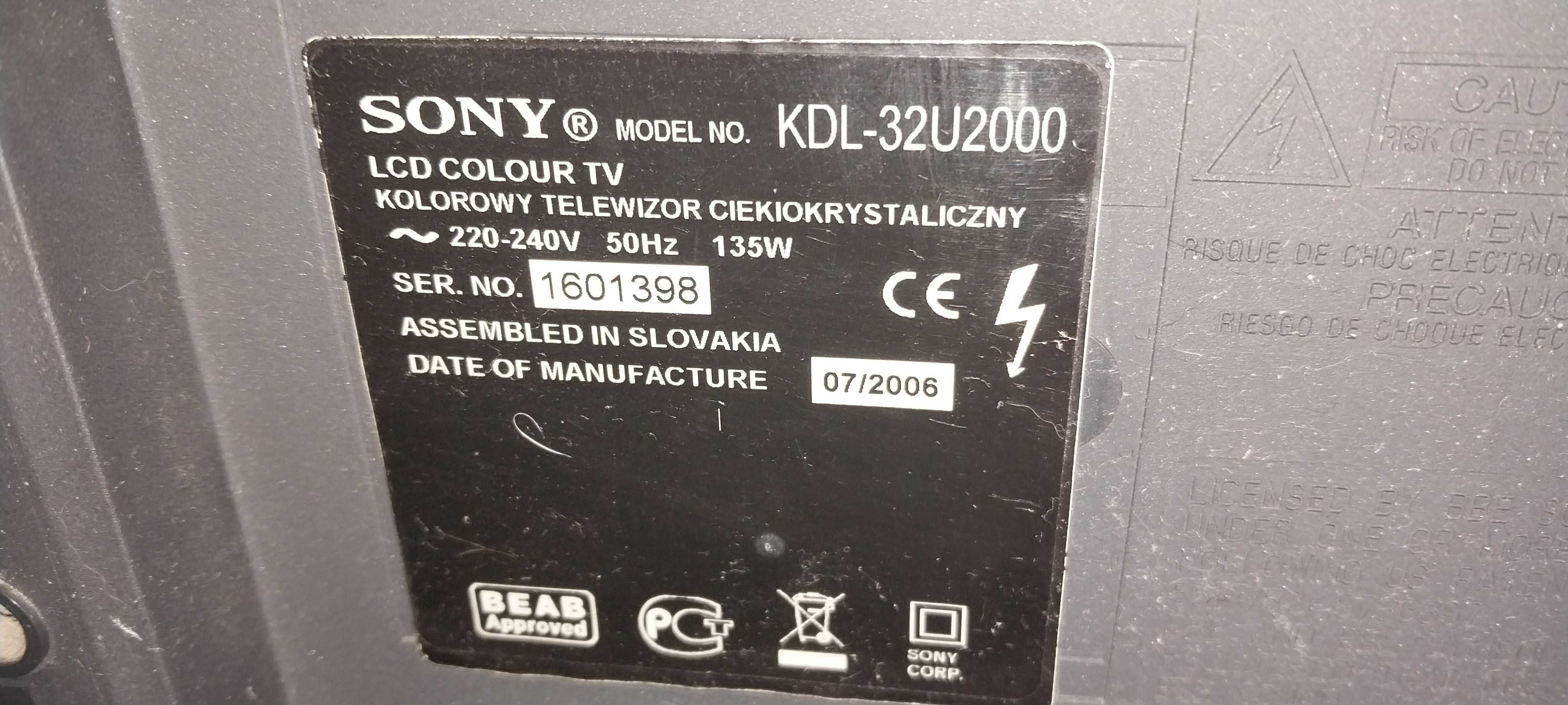 Телевізор LCD - Sony Bravia kdl-32u2000.  Є ньюанс