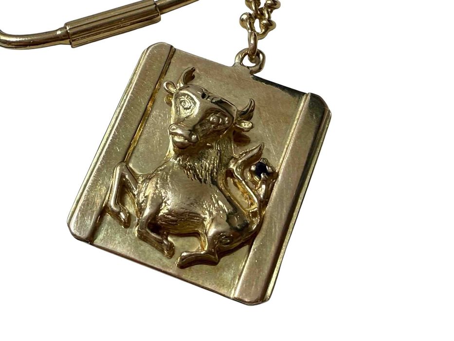 Unikatowy złoty medalion byk 750P./17,77G./8,3CM.