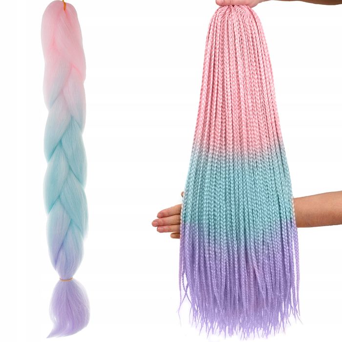 Włosy Syntetyczne Dredy Warkoczyki Proste Ombre Długie na Warkocz 60cm