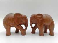 Piękna para słoni wykonana z drzewa masywne figurki