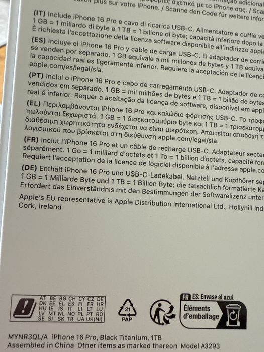 Iphone 16 Pro - 1 T - selado