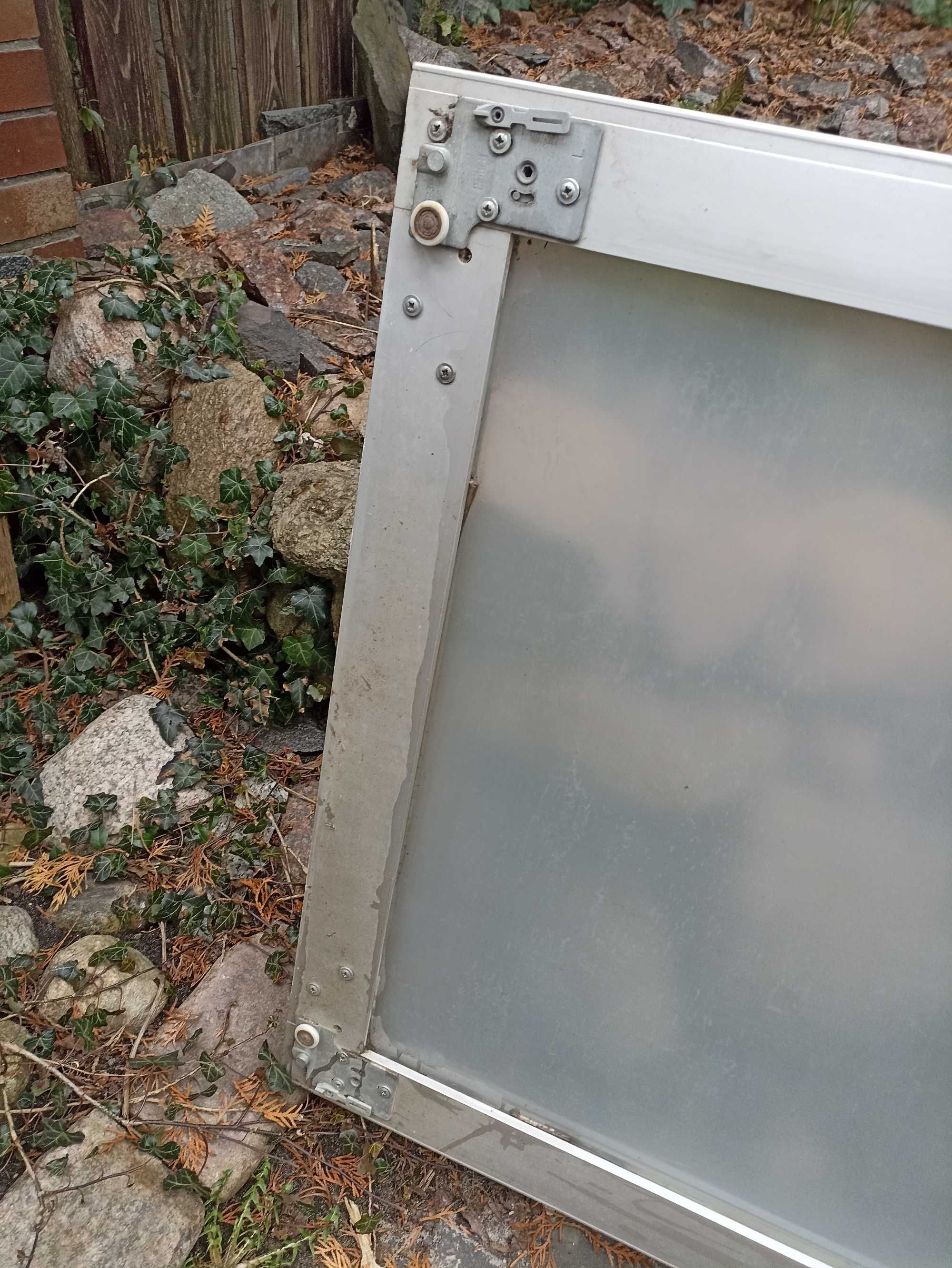 Drzwi przesuwne aluminiowe szklane dwuczęściowe