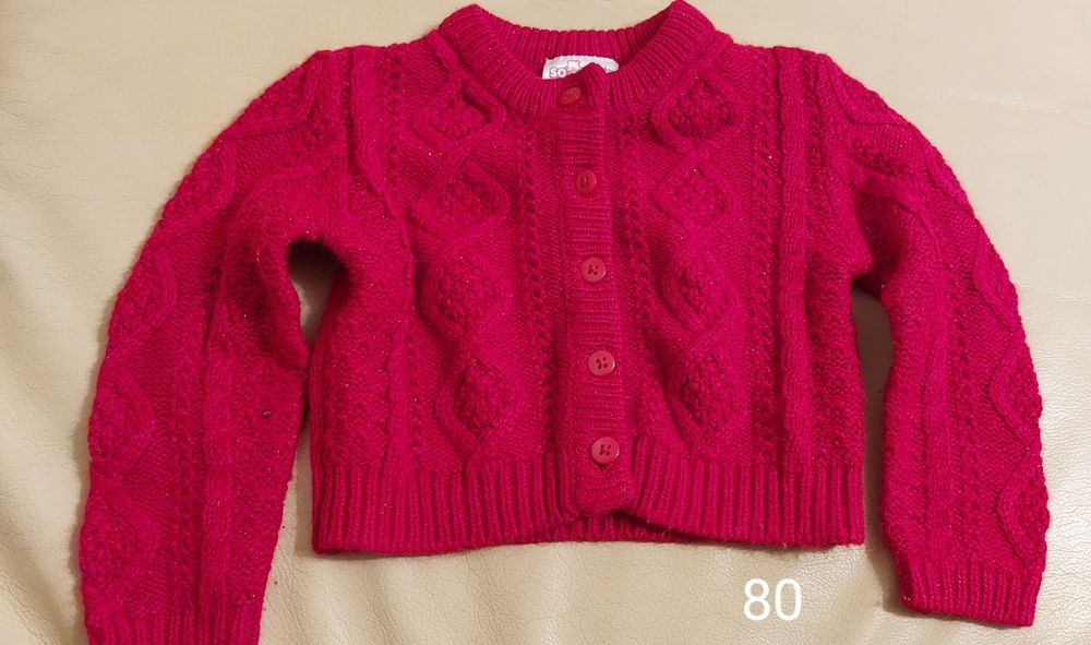 Sweter czerwony brokatowy