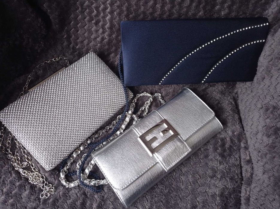 3 x torebka kopertówka koktajlowa wizytowa wieczorowa weselna