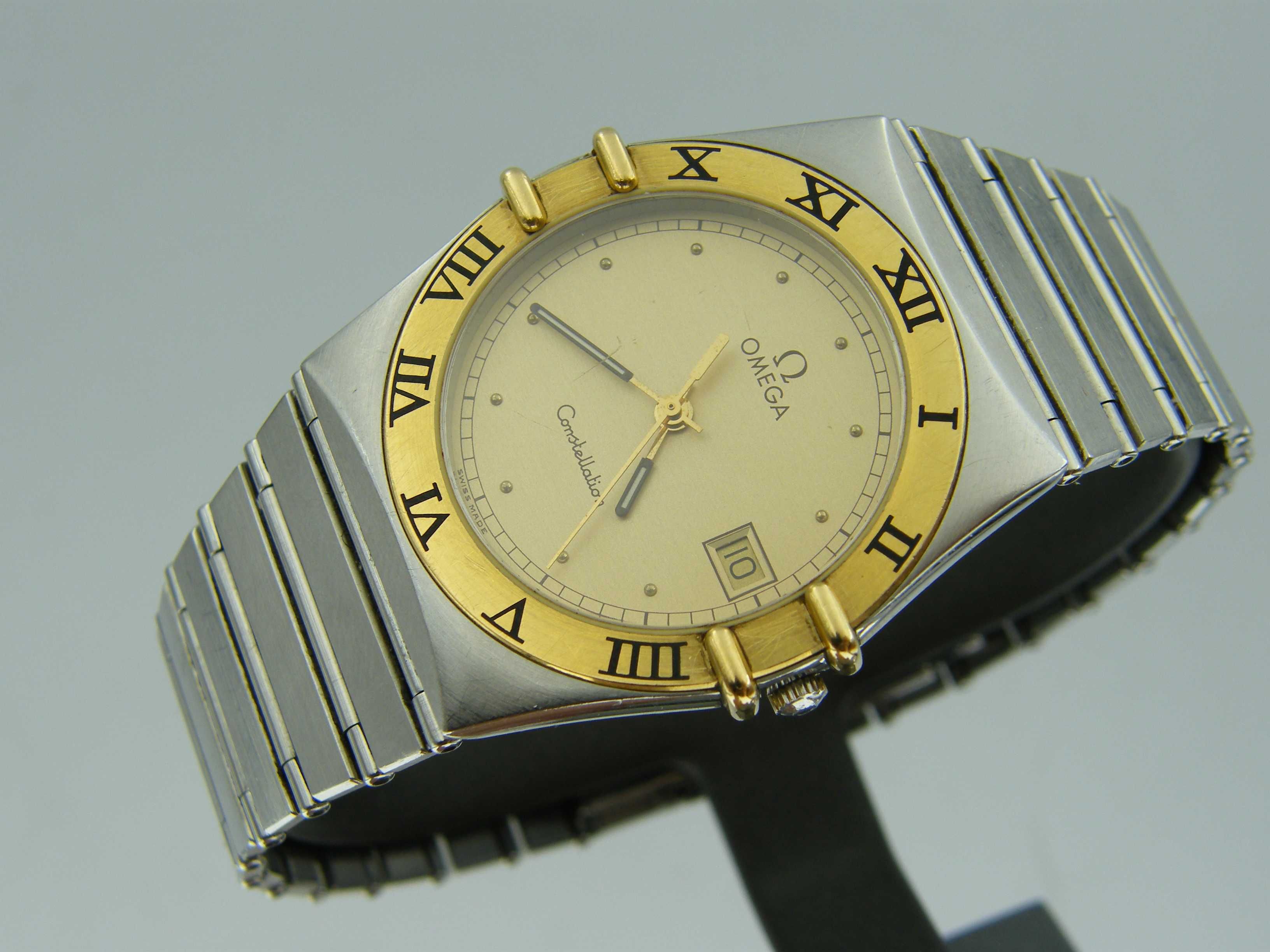 Omega Constellation Date Stal Złoto 18k Quartz 396.1070