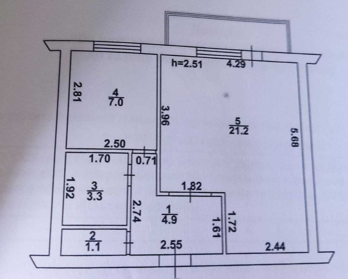 ЧОКОЛІВКА. Велика 1-но кімнатна квартира  вул. Донецька 57  А