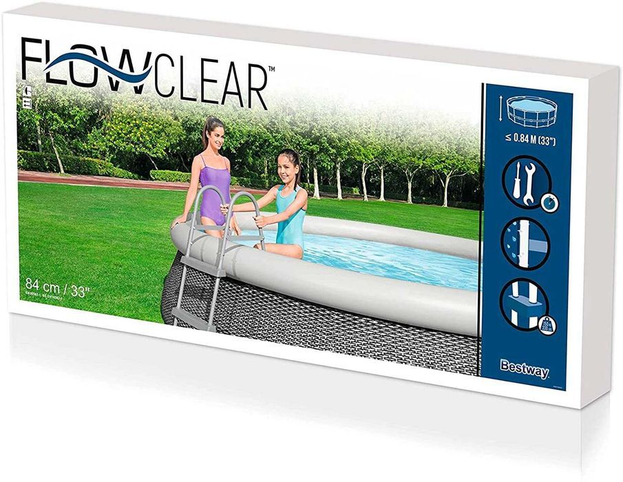 Bestway Flowclear™ Escada de 84 cm, portes incluídos, nova