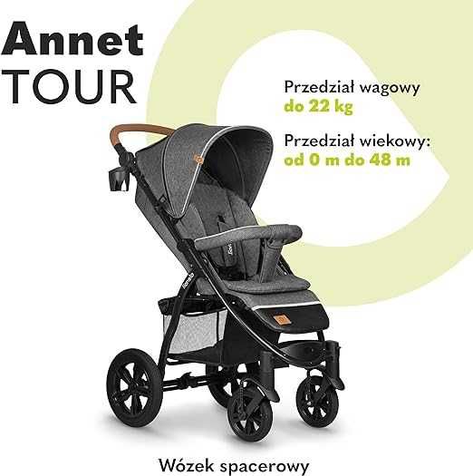 Wózek spacerowy, spacerówka LIONELO Annet Tour 22kg NOWY