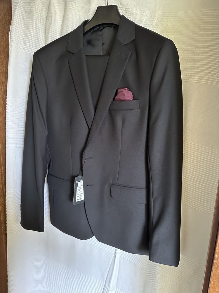 Nowy Garnitur męski Czarny Klasyczny Elegancki 54/182  Kotex