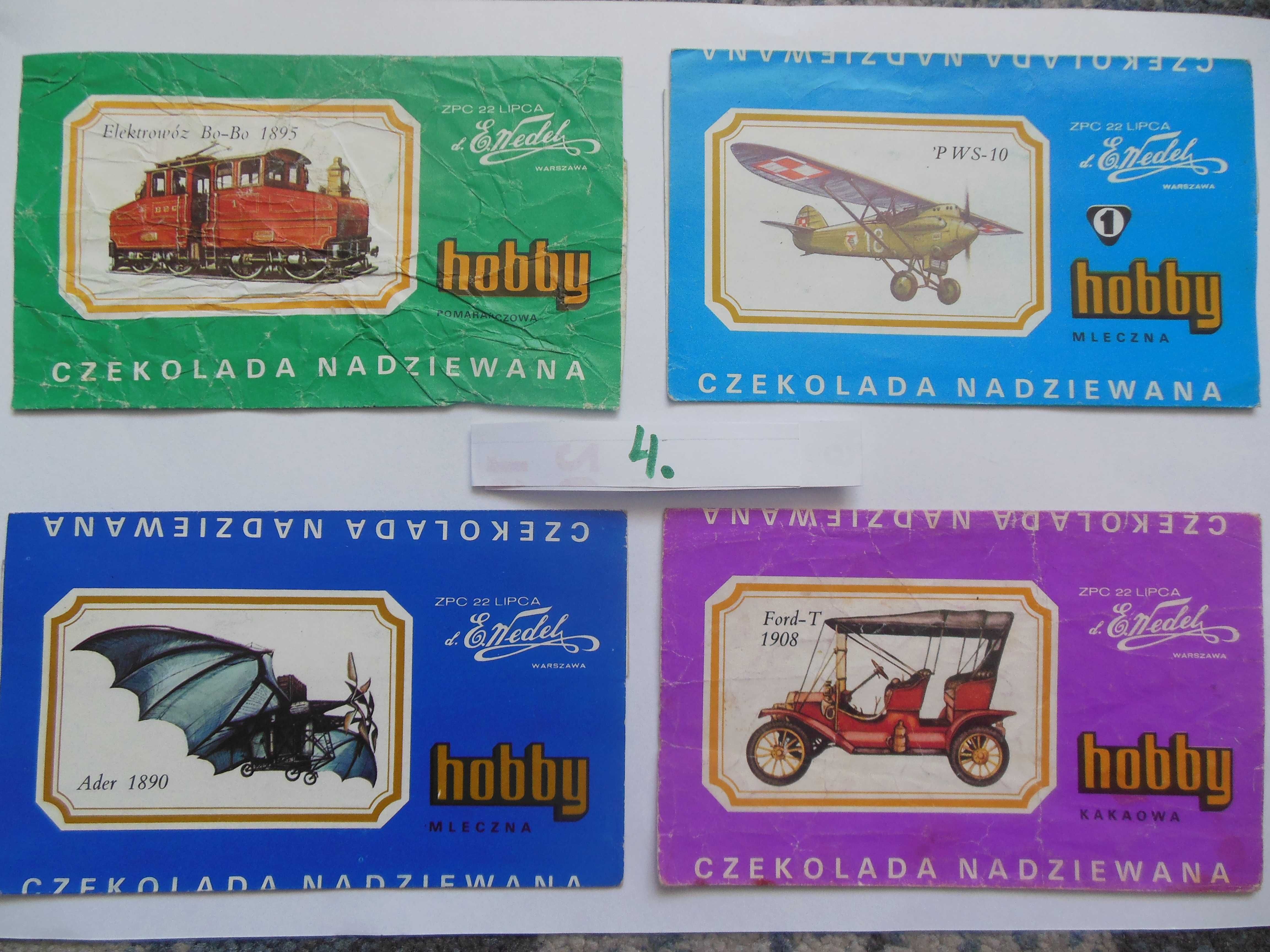 Opakowanie z czekolady Wedel-Hobby z PRL.