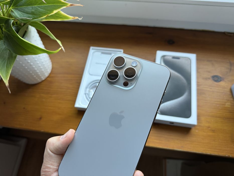  Apple iPhone 15 Pro Max 256GB Natural Titanium Jak Nowy! Bateria 91%