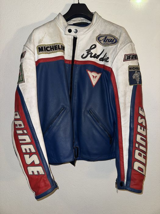 Blusão de mota vintage Dainese Freddie Spencer - Pele - tamanho 54