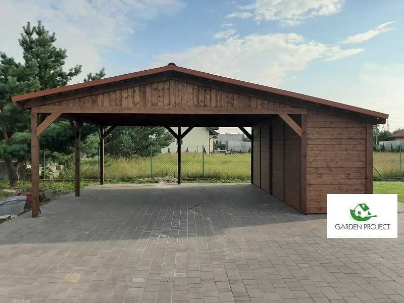 wiata carport2 z pomieszczeniem gospodarczym MIDI