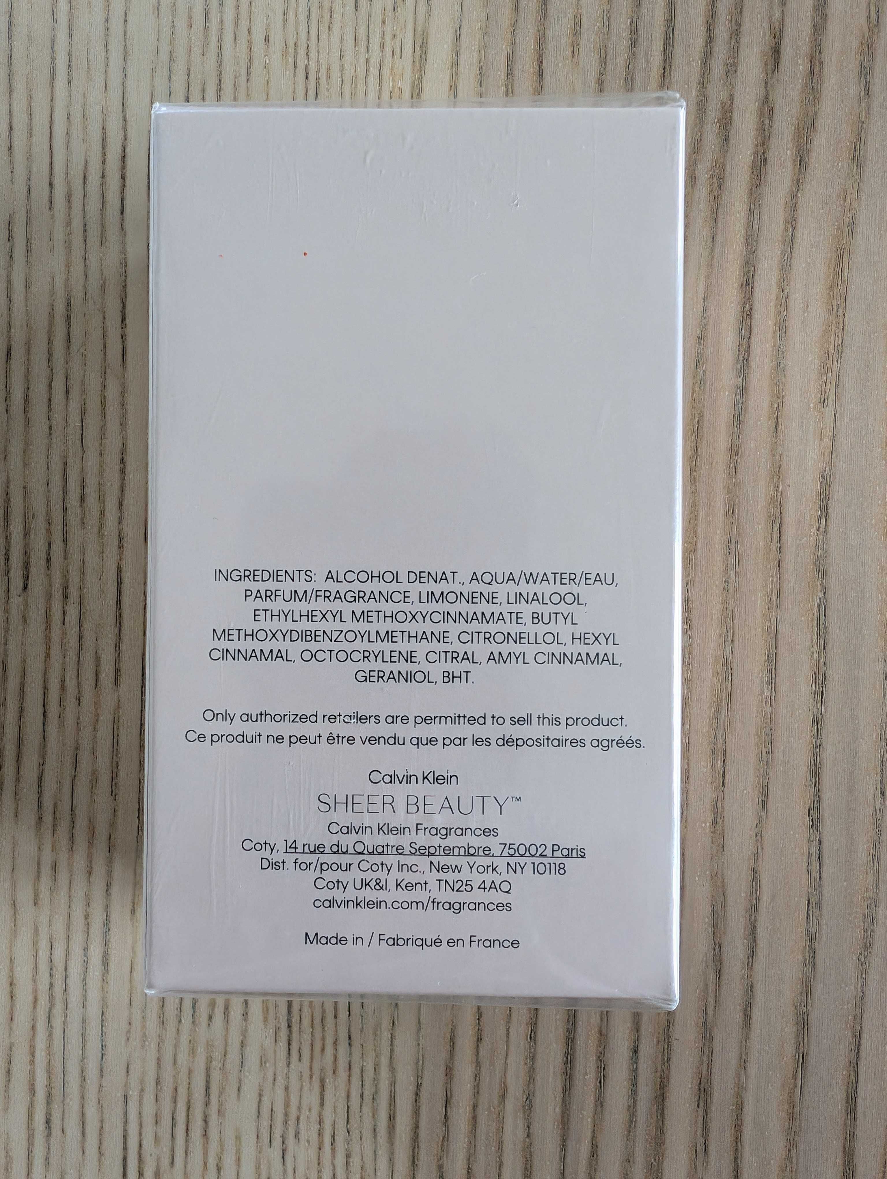 Calvin Klein Sheer Beauty 50ml NOWE zafoliowane