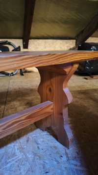 Dwie drewniane ławki PRL do renowacji