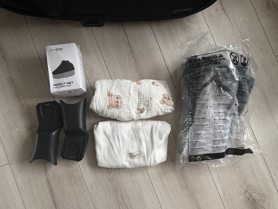 Gondola Cybex Priam 4.0 Onyx Black Adaptery Folia Moskitiera Jak Nowa!