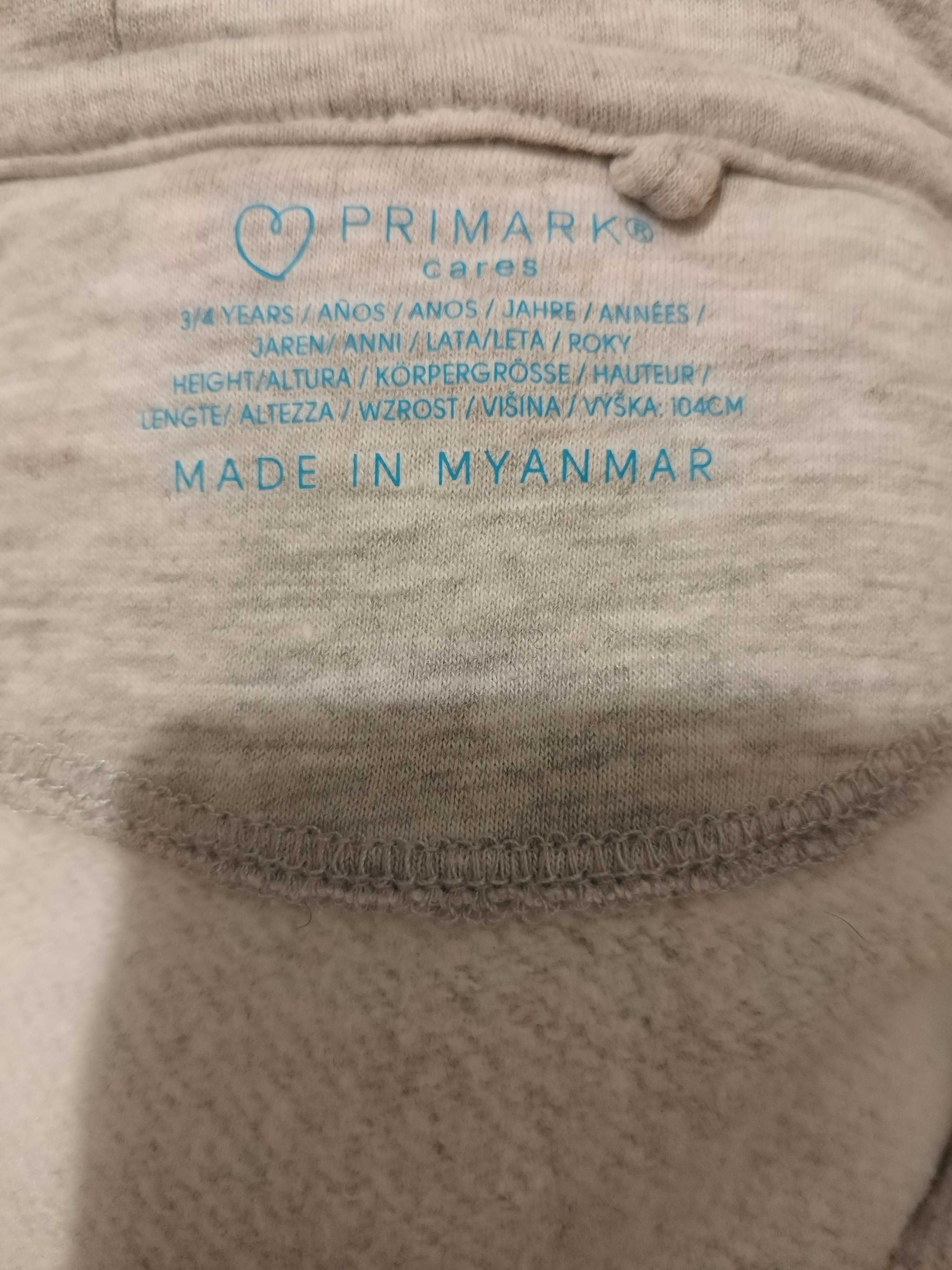 Bluza dla dziewczynki szara z kapturem roz. 104 Primark