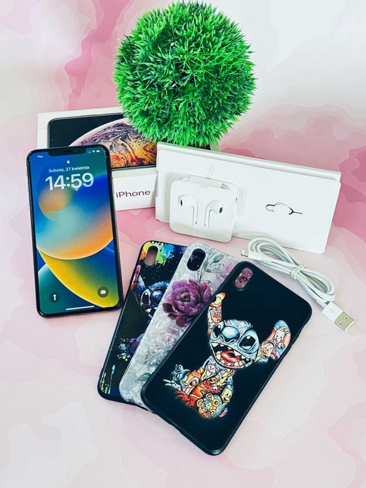 iPhone Xs Max Gold 256GB (złoty) + Nowe słuchawki itp. / Stan Idealny