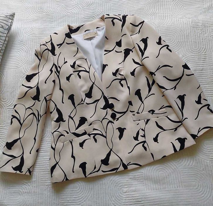 Żakiet w czarne wzory Stan Styl Rozm. 48 patrz wymiary