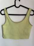 Limonkowy sportowy top crop H&M – rozmiar S