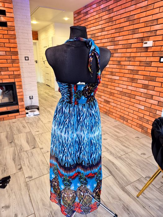 Letnia kolorowa sukienka maxi S/M