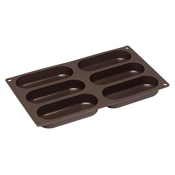 Forma Lurch Flexiform na 6 bułek do hot dogów, 30 x 17,5 cm, brązowa