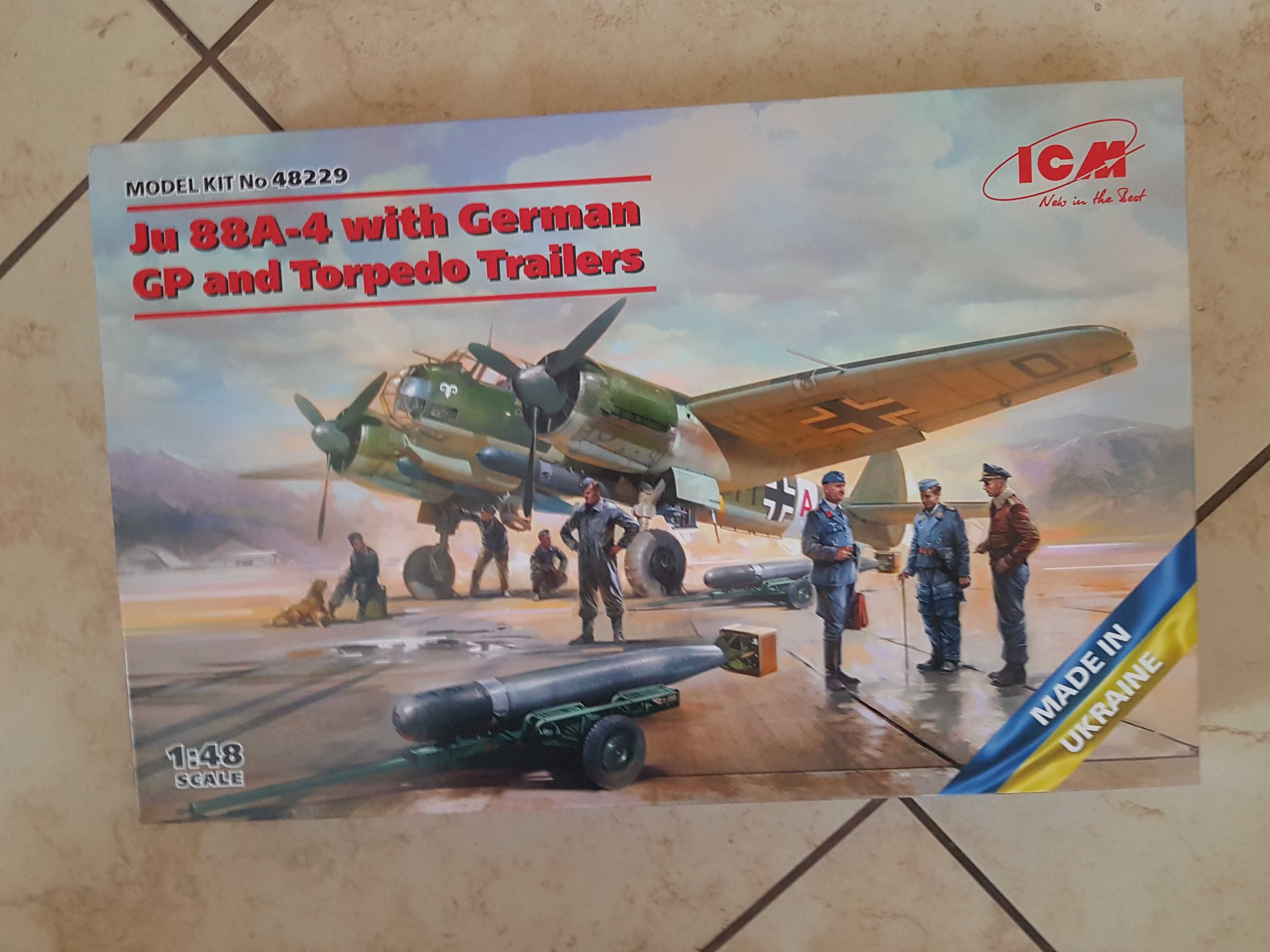 Model plastikowy Ju 88A-4 with German GP and Torpedo Trailers, ICM