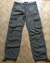 Spodnie męskie, kolor militarny H&M regulowane, rozmiar L