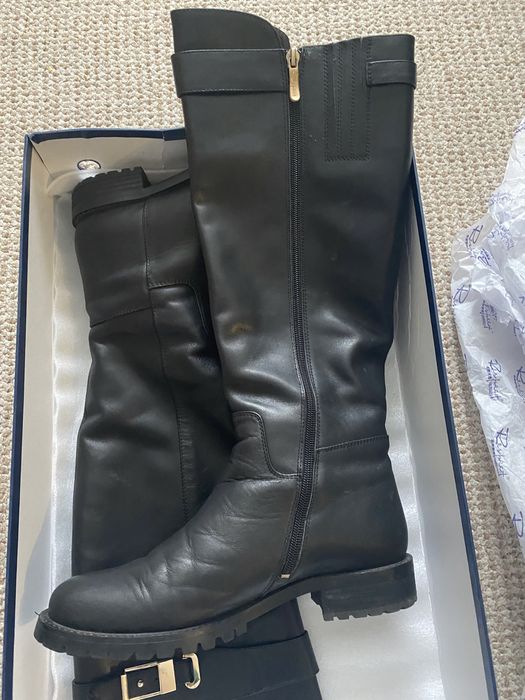 Черные кожанный сапоги Respect