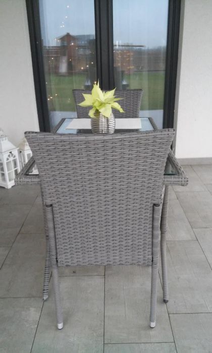 Meble ogrodowe,balkonowe, Technorattan,Stół+2 krzesła,Zestaw na balkon