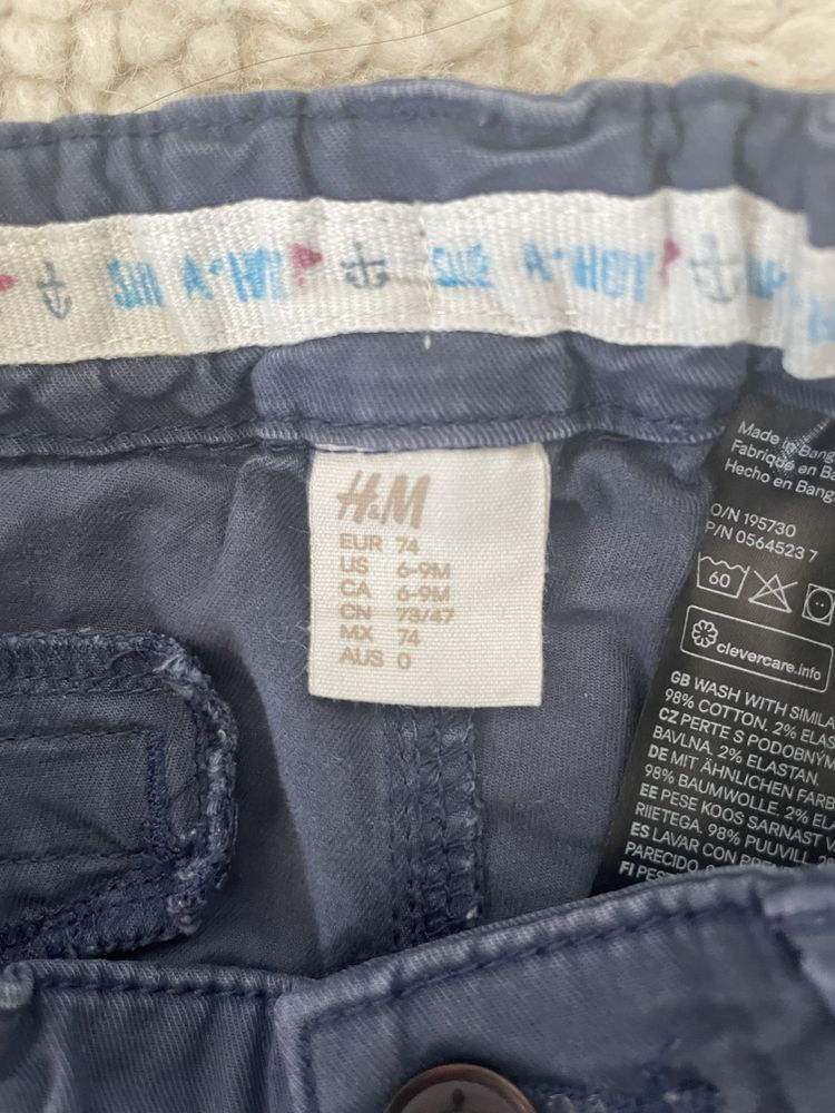 Spodnie bawełniane chinos H&M 74