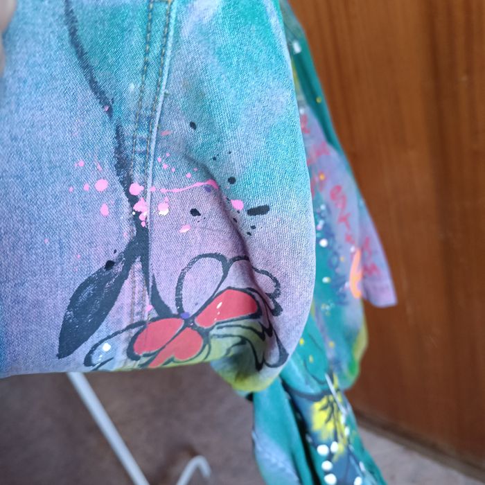 Casaco de ganga todo estampado