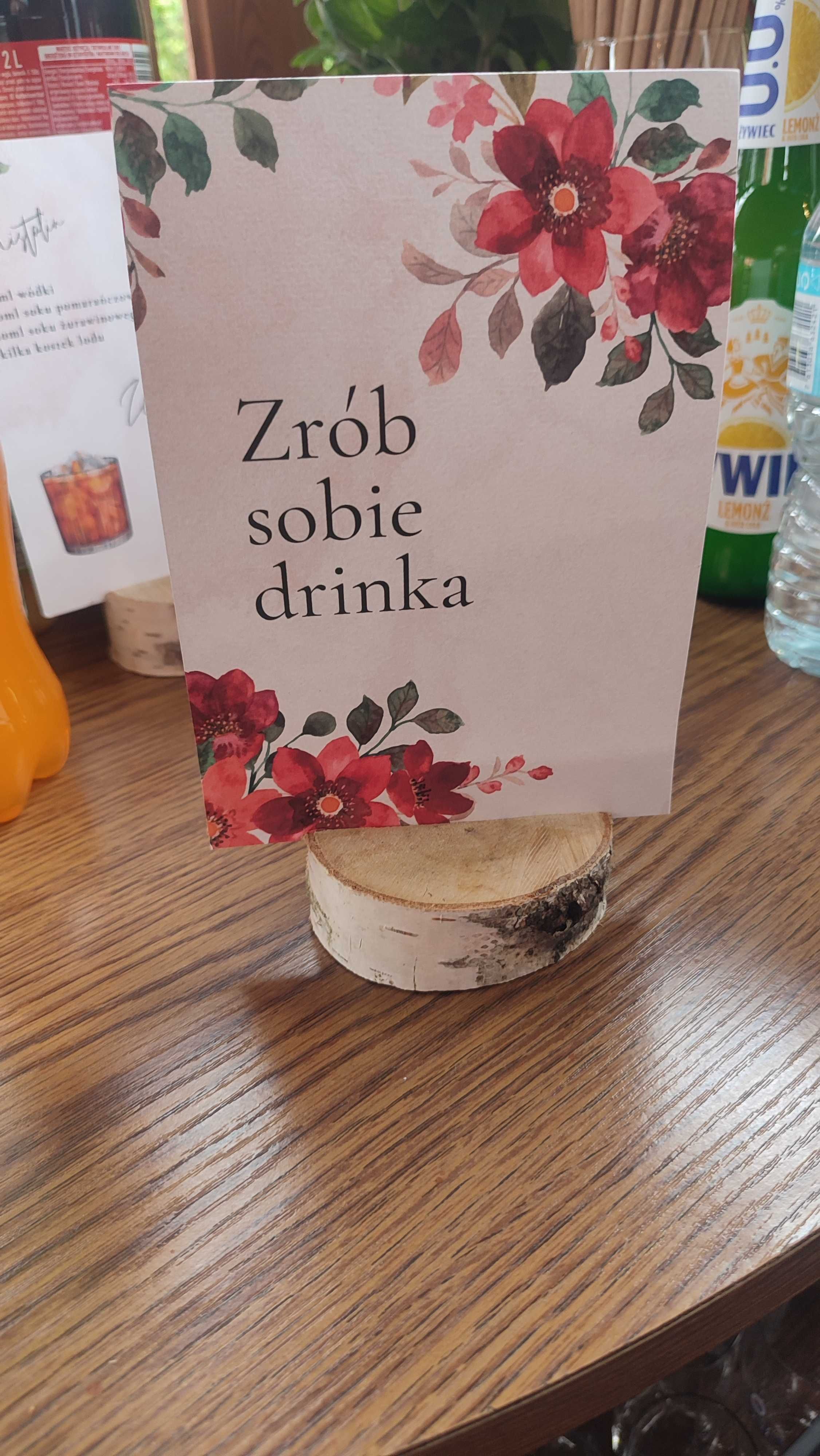 Brzozowe uchwyty na kartki (na numery stołów, inną papeterię ślubną)
