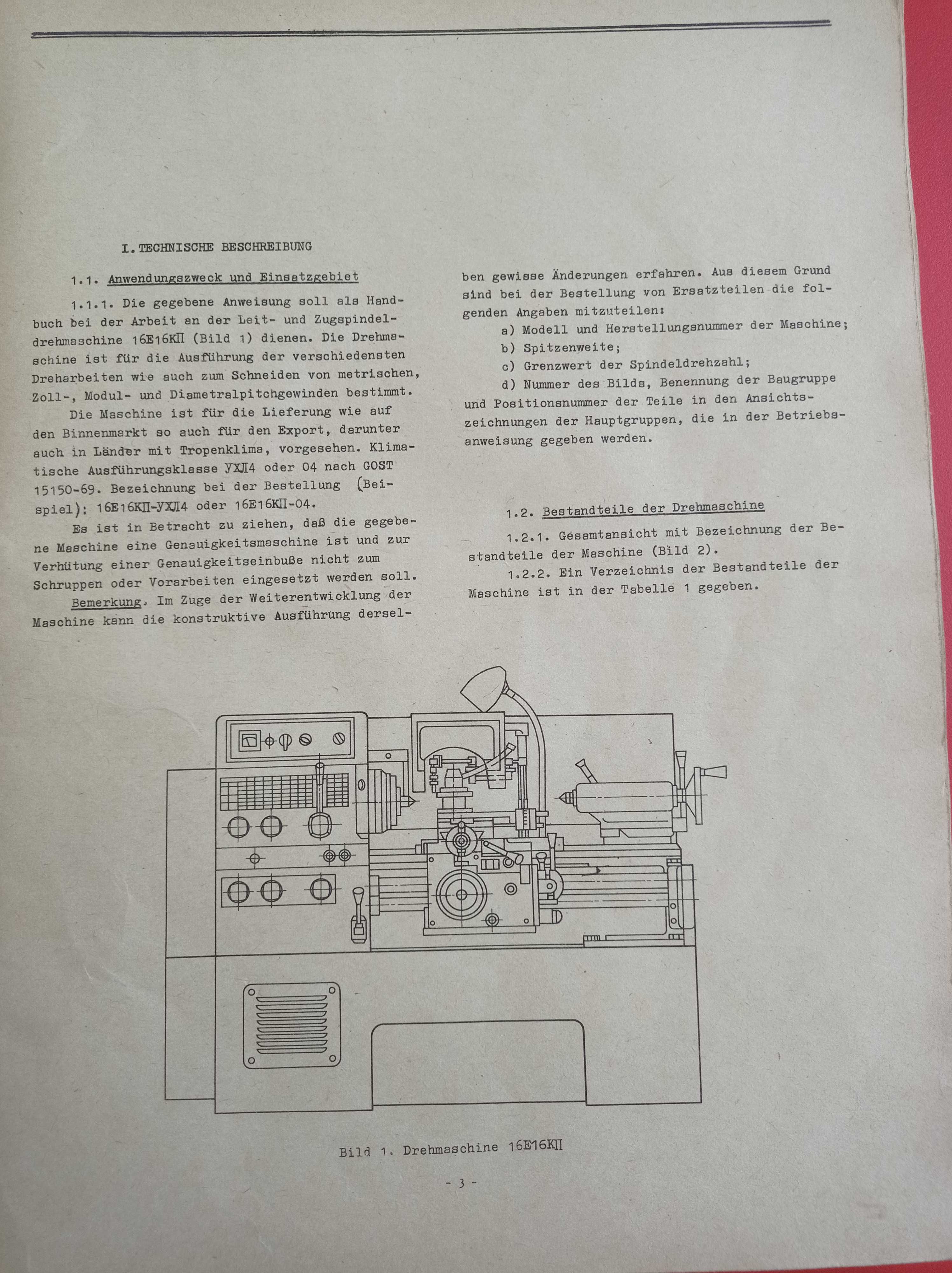 Instrukcja tokarka 16E16KP