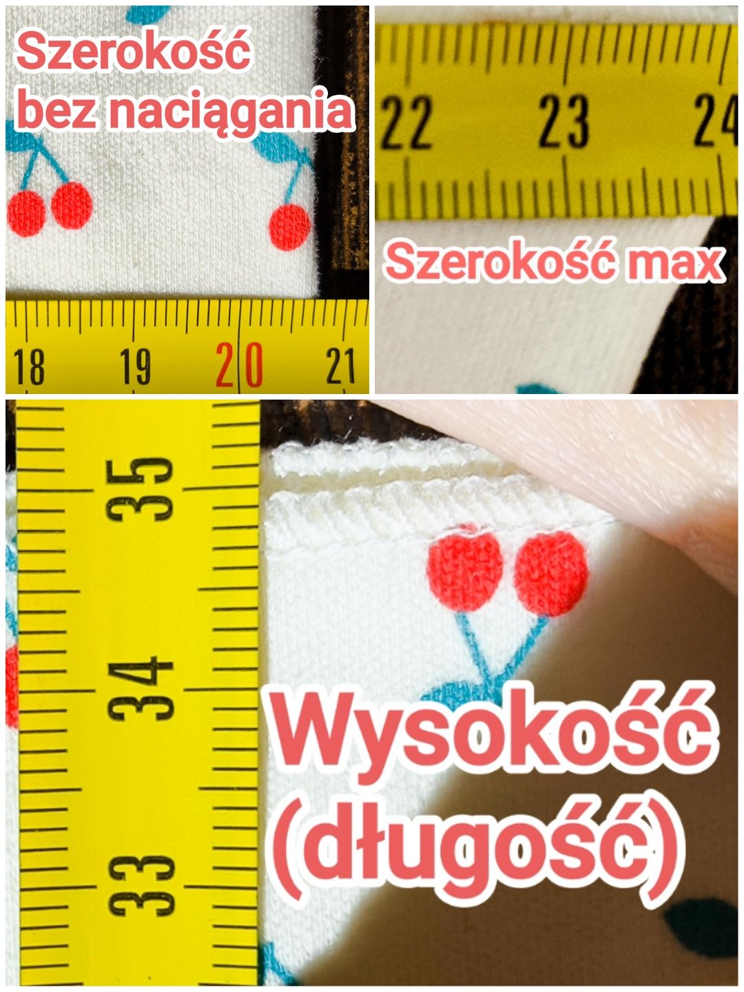 Nowy komin dziecięcy bawełna wiosna- jesień wzór wisienki 3-14 lat