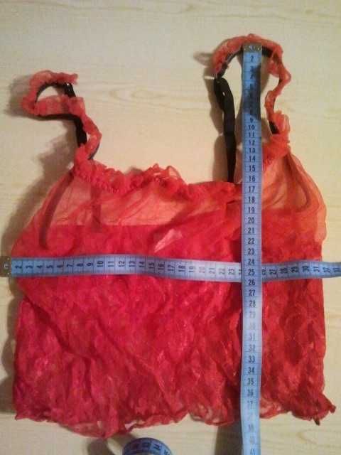 Bielizna hot, NOWA,piżama,2 części, koronka,czerwona,czarna,Walentynki